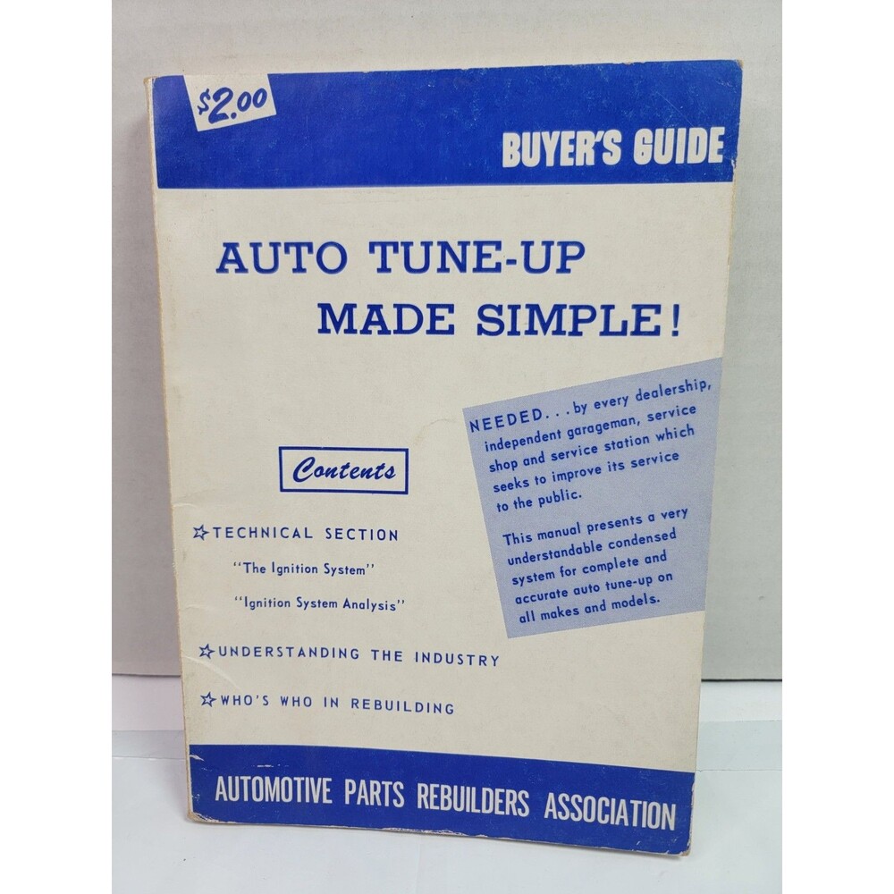 Vintage 1965 Auto Tune-Up Made Simple Buyer’s Guide Automotive Repair Manual